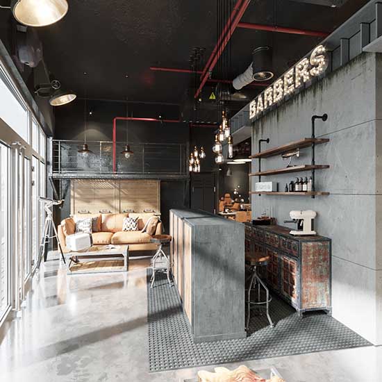 barber shop interior design Dubai